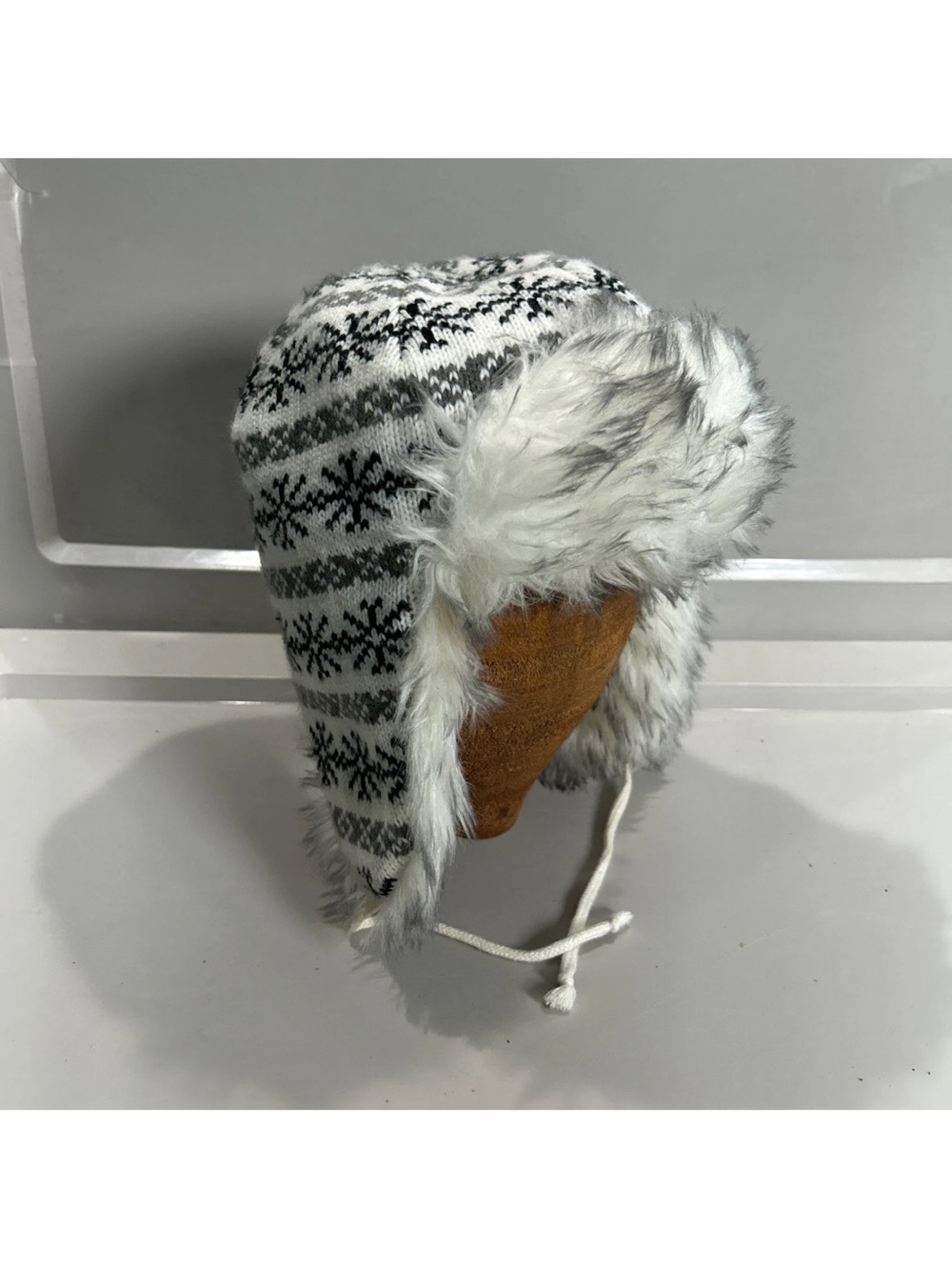 Screamer Trapper Hat Faux Fur Knit Ear Flap Fleece Lined Bomber Hat Winter OSFM - Picture 3 of 12